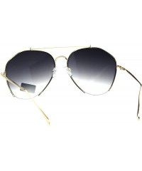 Rectangular Womens Luxury Designer Crop Bottom Metal Rim Boyfriend Style Sunglasses - Gold Smoke - CF18EQ9Q4WI $14.68