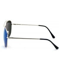 Aviator Polarized Mirror Aviator Sunglasses With Spring Hinge - Adult Standard Size - Lighweight - Silver Blue - C818DHQMNWA ...