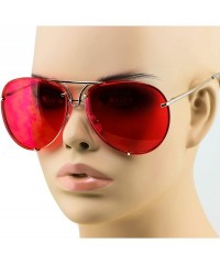 Round Aviator Poshe Oceanic Lens Twirl Metal Design Frames Sunglasses - Red - C412OC2ZKZG $12.87