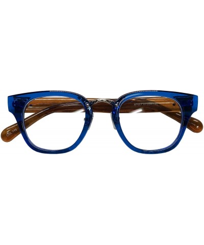 Oval Retro Nerd Geek Oversized Eye Glasses Horn Rim Framed Clear Lens Spectacles - Blue 75571 - CI18ZQXQM04 $9.93