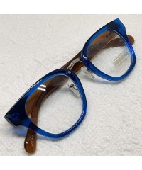 Oval Retro Nerd Geek Oversized Eye Glasses Horn Rim Framed Clear Lens Spectacles - Blue 75571 - CI18ZQXQM04 $9.93
