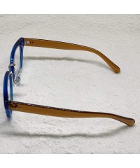 Oval Retro Nerd Geek Oversized Eye Glasses Horn Rim Framed Clear Lens Spectacles - Blue 75571 - CI18ZQXQM04 $9.93