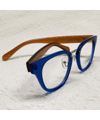 Oval Retro Nerd Geek Oversized Eye Glasses Horn Rim Framed Clear Lens Spectacles - Blue 75571 - CI18ZQXQM04 $9.93