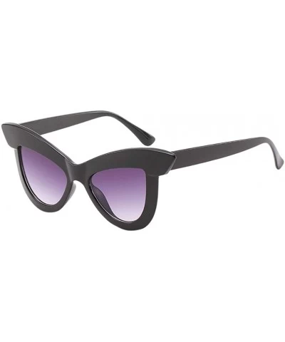 Semi-rimless Classic Oversized Vintage Cat Eye Sunglasses Retro Eyewear Fashion Ladies Square Glasses UV Resistance - Gray - ...