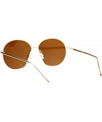 Round Womens Mirror Expose Lens Unique Runway Round Pilot Sunglasses - Gold Brown - C212LCJO6OP $11.74