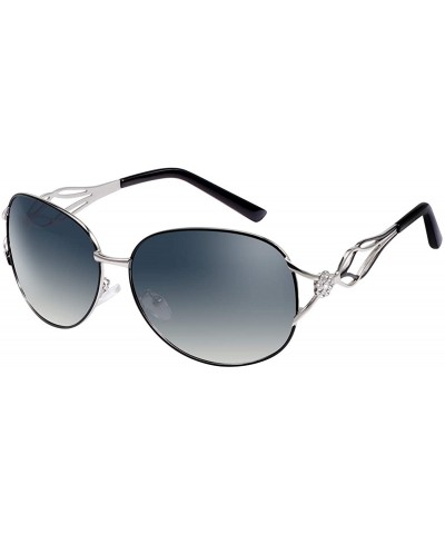 Rectangular Polarized Sunglasses Driving Blocking Eyeglasses - Black - CL18WX926NA $15.11