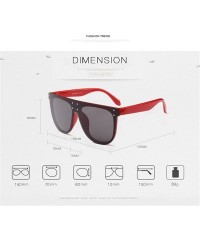 Rimless Designer Women Oversized Flat Top Super Star Sunglasses UV400 Rivet Goggle - Orange Pink - CD188Q2GKON $23.94