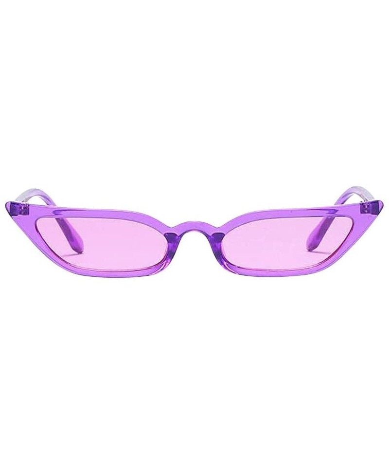 Cat Eye Women Vintage Cat Eye Sunglasses Retro Small Frame UV400 Eyewear Fashion Ladies (Purple) - Purple - CN195NKIHKW $7.73