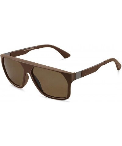 Oval Men's Sunglasses Polarized Ultralight Flat Top TR90 Eyeglasses Driving for Male UV400 - C1 Black Grey Red - CR18M3NMH25 ...