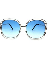 Oversized 562 Premium Oversized XXL Aviator True Oversize Huge Round Fashion Sunglass Womens - Blue - C118I5YQDII $18.84