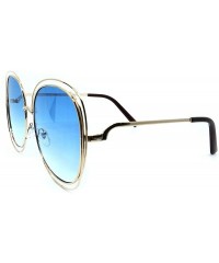 Oversized 562 Premium Oversized XXL Aviator True Oversize Huge Round Fashion Sunglass Womens - Blue - C118I5YQDII $18.84