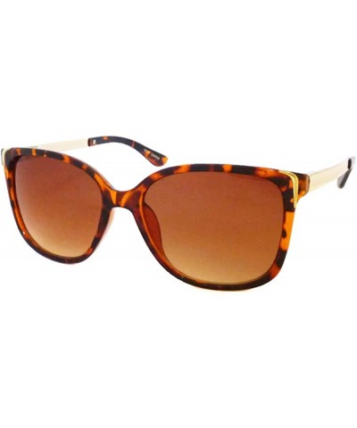 Oversized RETRO Cat Eye Square Sexy Oversized Gold Metal Vintage Women Sunglasses - Tortoise - CR11LZG4NK3 $7.82