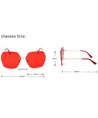 Sport Polygonal Frameless Metal Sunglasses Simple Fashion Elegant Sun Mirror - 2 - C5190O4AR9O $29.91