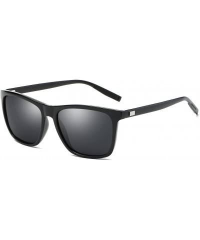 Oversized Unisex Polarized Sunglasses Square UV400 Brand Designer Sun glasses - Black Frame/Black Lenses - C3180K4NL9O $21.82