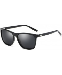 Oversized Unisex Polarized Sunglasses Square UV400 Brand Designer Sun glasses - Black Frame/Black Lenses - C3180K4NL9O $14.25