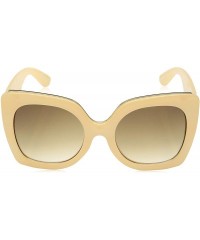 Oversized BSG1086 Oversized Sunglass with Brown Tint Lense 100% UVA/P Protection - Beige - CY18TA4CHS8 $14.98