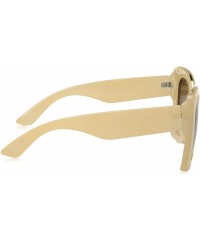 Oversized BSG1086 Oversized Sunglass with Brown Tint Lense 100% UVA/P Protection - Beige - CY18TA4CHS8 $14.98