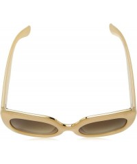 Oversized BSG1086 Oversized Sunglass with Brown Tint Lense 100% UVA/P Protection - Beige - CY18TA4CHS8 $14.98