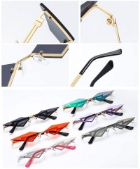 Oversized Sunglasses Trending Rimless Eyewear Irregular - Red - CI198Q4YQ2S $11.46