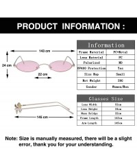 Square Vintage Slender Oval Sunglasses for Women Small Metal Frame Candy Colors Lens - Pink Lens/Silver Frame - CV180MCUIG0 $...