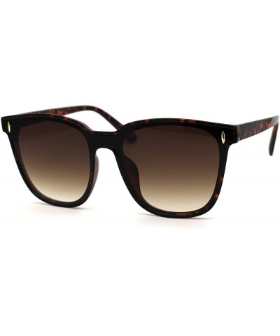 Rectangular Mens Hipster Inset Lens Large Horn Rim Retro Plastic Sunglasses - Tortoise Brown - CL196ENGAK7 $22.69