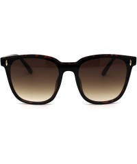 Rectangular Mens Hipster Inset Lens Large Horn Rim Retro Plastic Sunglasses - Tortoise Brown - CL196ENGAK7 $14.52