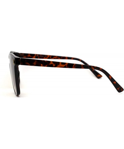 Rectangular Mens Hipster Inset Lens Large Horn Rim Retro Plastic Sunglasses - Tortoise Brown - CL196ENGAK7 $14.52