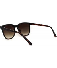 Rectangular Mens Hipster Inset Lens Large Horn Rim Retro Plastic Sunglasses - Tortoise Brown - CL196ENGAK7 $14.52