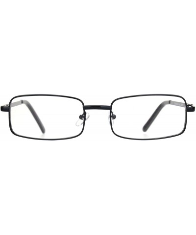 Rectangular Classic Mens 90s Rectangular Clear Lens Metal Rim Eyeglasses - Black - C418NKTURUH $19.16