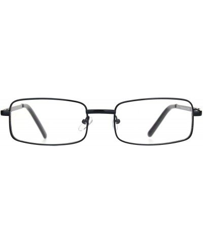 Rectangular Classic Mens 90s Rectangular Clear Lens Metal Rim Eyeglasses - Black - C418NKTURUH $8.82