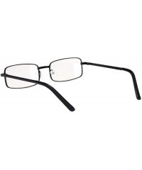 Rectangular Classic Mens 90s Rectangular Clear Lens Metal Rim Eyeglasses - Black - C418NKTURUH $8.82