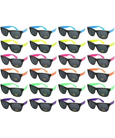 Wrap 24 Pack 80's Style Kid Adult Neon Party Sunglasses Party Favors with CPSIA certified-Lead(Pb) Content Free - C811PJ6VZ47...