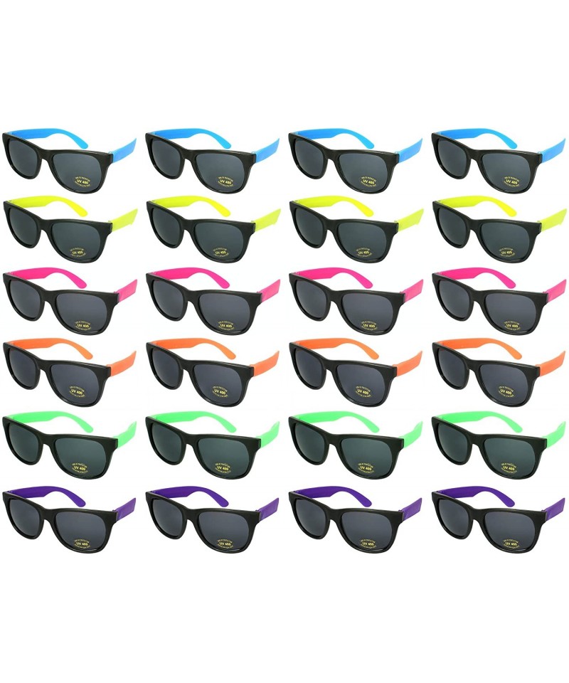 Wrap 24 Pack 80's Style Kid Adult Neon Party Sunglasses Party Favors with CPSIA certified-Lead(Pb) Content Free - C811PJ6VZ47...