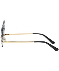 Cat Eye Fashion Irregular Design Sunglasses Vintage - Black - CC196I8N9UA $10.58