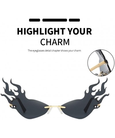 Cat Eye Fashion Irregular Design Sunglasses Vintage - Black - CC196I8N9UA $10.58