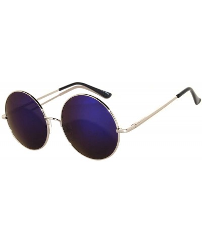 Round 12 Round Retro Vintage Circle Tint Sunglasses Metal Frame Colored Lens Small lens - CG185U4WXMI $22.48