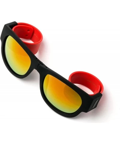 Wayfarer Folding Retro Design for Action Sports Easy to Store Sunglasses - Orange/Red - C117Y0LZ2GU $18.51