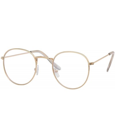 Goggle Round Glasses Frame Men Anti Blue Light Women Fake Gold Optical Oval Eyeglasses Transparent Lens - Gold - C2197Y77AK3 ...
