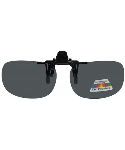 Rectangular Rectangular Polarized Flip Up Sunglasses - Polarized Smoke Gray Lenses - C318AIKRGMM $27.13
