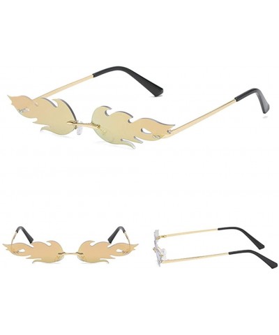 Wrap Fire Sunglasses Fashion Sunglasses Metal Sunglasses Vintage Style Sunglasses - E - CQ18TM5RQNR $10.17