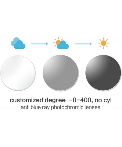 Oval Anti Blue Ray Photochromic Sunglasses Customized Myopia Glasses/Distance Eyewear Changing Color Glasses-PG82 - CD180OZ34...