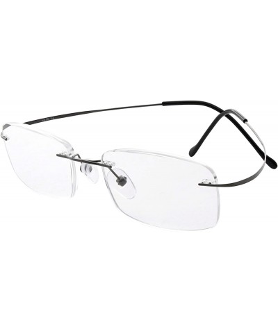 Rimless Titanium Rimless Eyeglasses Women Men (Black- 51mm) - 08-black - CF11UM015G3 $31.92