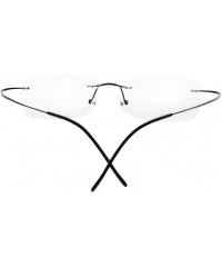 Rimless Titanium Rimless Eyeglasses Women Men (Black- 51mm) - 08-black - CF11UM015G3 $33.23