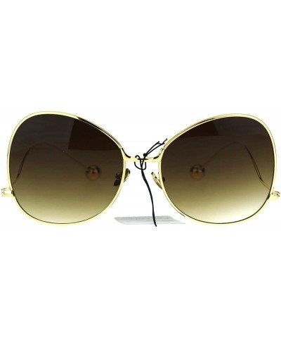 Butterfly Womens Drop Temple Metal Frame Butterfly Swan Clear Lens Glasses - Gold Brown - C5183KQ2OWI $10.34