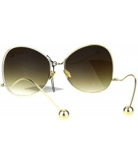 Butterfly Womens Drop Temple Metal Frame Butterfly Swan Clear Lens Glasses - Gold Brown - C5183KQ2OWI $10.34