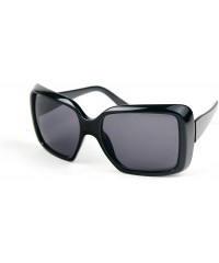 Oversized Women's Fashion Thick Square Oversized Sunglasses P1118 - Black-smoke Lens - CC11C6AKTGX $10.60