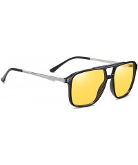 Square Square Polarized Sunglasses for Men Driving UV400 - C2night Vision - C2199I8GKOZ $11.88