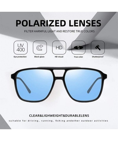 Square Square Polarized Sunglasses for Men Driving UV400 - C2night Vision - C2199I8GKOZ $11.88