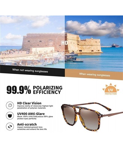Square Square Polarized Sunglasses for Men Driving UV400 - C2night Vision - C2199I8GKOZ $11.88