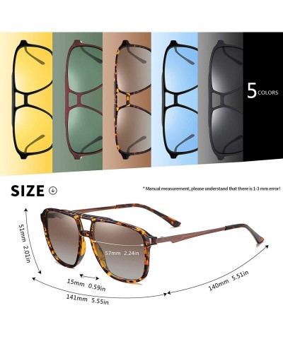 Square Square Polarized Sunglasses for Men Driving UV400 - C2night Vision - C2199I8GKOZ $11.88